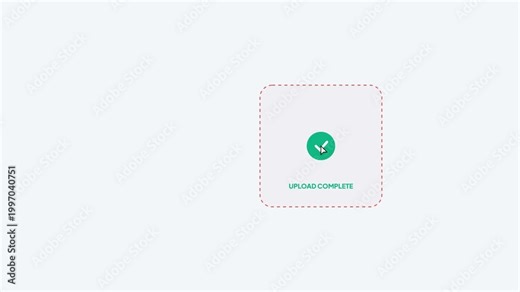 PDF document file upload animation with drag and drop interface and successful completion