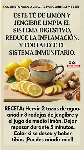 Beneficios del Té de Limón y Jengibre