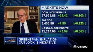 Former Fed chair Alan Greenspan says his biggest concern is inflation, even if it hasn't emerged yet