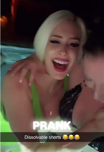 Dissolvable swim trunks prank! Our stomachs hurt from laughing so hard 🤣💀 They never saw it coming… #bestprank #bestreactions #bf #husband #funny @TheKendraDaniels