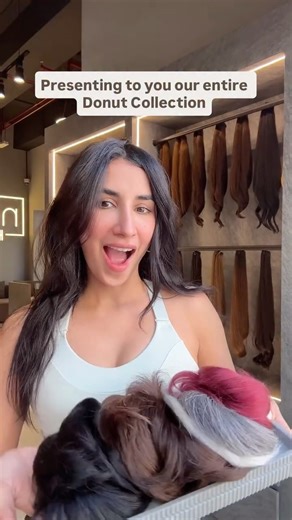 Nish Hair on Instagram: "Our Human Hair Donut Scrunchie is available in multiple colours, so finding your perfect shade has never been easier Shop now on nishhair.com #donutscrunchie #bun #volume #messybun #nishhair #nishhairkimalkin #hairextensions #hair"