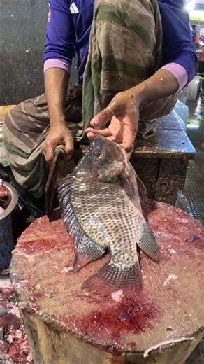 Expert Tilapia Fish Cutting in Seconds 🐟 | Traditional Cleaning Method #shortsviral #fishcutting