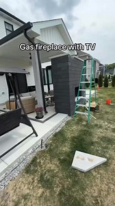 1.9K views | Such a cool fire feature, ignition is not match lit but rather flipped on with a switch, TV mounted on the inside. Dreaming. ￼ | Creekside Outdoor Living | Facebook