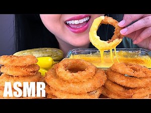 ASMR CHEESY ONION RINGS + PICKLES | ASMR Phan