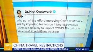3.8K views · 73 reactions | The move to impose mandatory COVID testing on travellers from China is already impacting our relationship with the Republic. #9Today | WATCH LIVE 5.30am | TODAY | Facebook