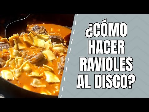 Ravioli with osso buco | Cooked on a plow disc