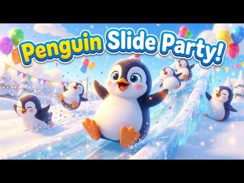 🐧 Penguin Slide Party! | Silly Dancing Penguins Song 🎶