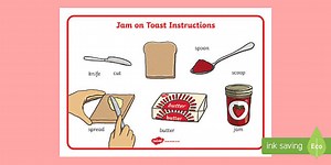 Jam on Toast Instructions Word Mat