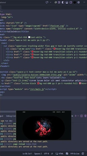 Building my first project with Tailwind CSS #webdev #coding