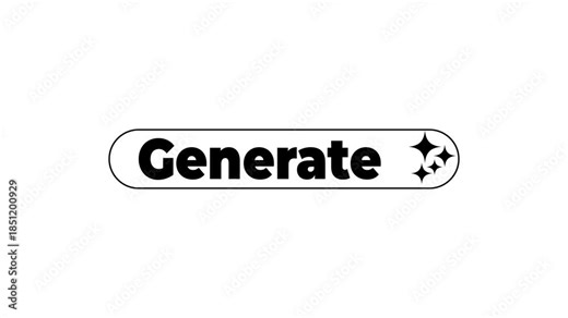 AI Generate Button UI Element – Clean Spark Icon Design.Generative Ai logo button animation. Artificial intelligence motion. Machine learning generation process.