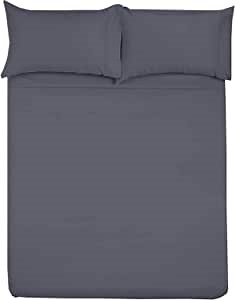 Shreem Linen Microfiber RV Sheet Sets, 38x75 Bunk, Dark Grey Solid - Fits Mattresses up to 8 Inches Deep, 4 Piece RV Bed Sheets for Campers, Motorhomes, and Travel Trailers