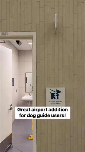 Service animal relief areas in many airports are a great and easy way to relieve services animals including dog guides #blind #VisuallyImpaired #DogGuide | Blind on the Move