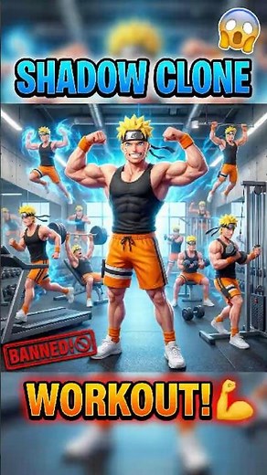 Naruto's SHADOW CLONE Workout! 💥 #Naruto #Gym #Shorts