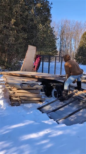 unloading huge slab from trailer