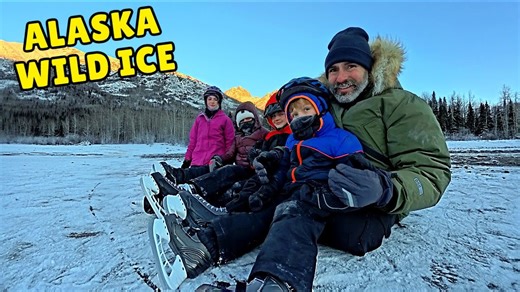 I found wild ice for skating in Alaska! ❄️