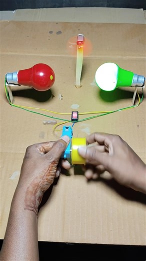 How to Run Two generator tu 2 LED bulb colouring mini drone motor #dcmotor #tech #shorts