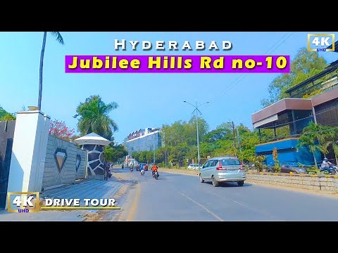 Jubilee Hills Road no10 (Diamond House) | 4k drive tour | - Hyderabad