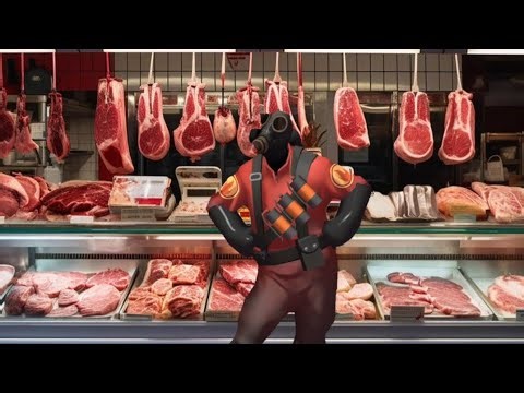(TF2 Deepponies/Fakeyou a.i) Pyro gets the Christmas food.