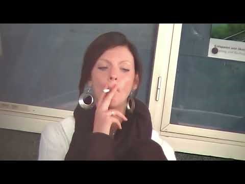 Chav girl smokes and spits
