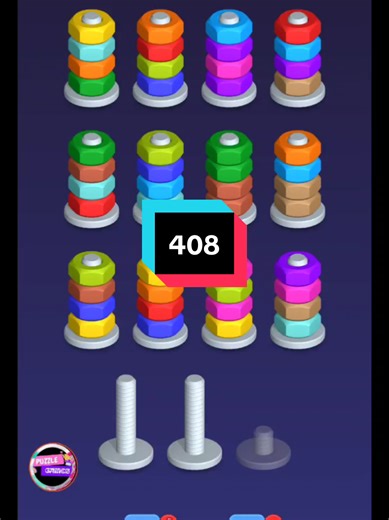 Nut Sort Puzzle Game Level 408 - Relaxing Gameplay