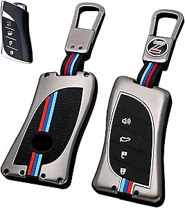 Car Key Fob Cover for Lexus Accessories,Key Fob Case Compatible with Lexus ES350 ES300h UX200,Zinc Alloy Car Key Shells (Grey)
