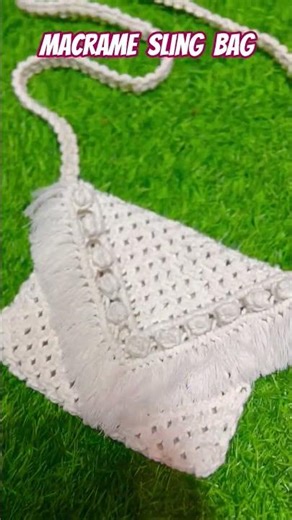 Handmade macrame Sling Bag 🤍 | DM Orders @heavenlyedenknots