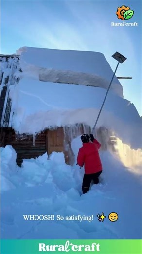 EPIC Snow Avalanche Off Roof! So Satisfying to Watch This HUGE Snow Dump! 😍 #satisfying #snow