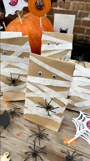 Mumien Beutel basteln für Halloween super einfach 🎃