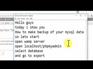 create phpmyadmin database backup