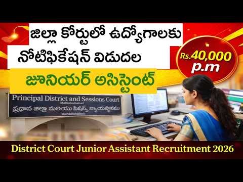 ⚠️జిల్లా కోర్ట్ లో జూనియర్ అసిస్టెంట్ ఉద్యోగాలకు నోటిఫికేషన్ || District Court Recruitment 2026