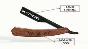 BEAUTICONE Straight Razors for Men, Straight Edge Razor with Single Edge Replacement Blades, Stainless Steel, Barber Razor for Men's Shaving, Barber Shaving Knife, Wooden Handle, Slide-Out