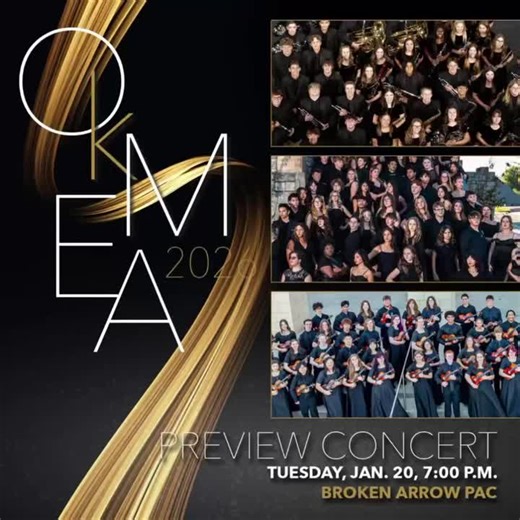 Official BAHS Show Choirs on Instagram: "Free OkMEA Fine Arts Preview Concert - TONIGHT at the BA PAC @ 7pm. BAHS band, choir, and orchestra ensembles were all selected as honor group performers for the Oklahoma Music Educators Association Winter Conference. Come hear a sneak peek of their performances tonight! #brokenarrowvocalmusic #honorchoir #brokenarrowfinearts #novasonus #bavocalmusic"