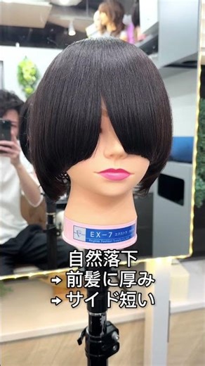 【フロント横軸設定検証】センター1パネル目の角度だけ変更。下げるほど丸みの影響でサイドは短くなる。上げるほど影響は減り、横が残る。角度は丸みではなく横の長さ設計#カット動画#ベーシックカット