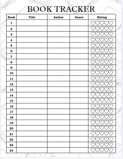 Book Tracker Printable | Reading Log | Minimalist Book Planner | Instant Download - Etsy