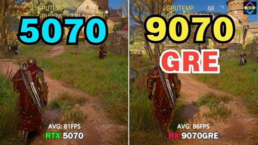 RTX5070 VS RX9070GRE 3A游戏实测对比