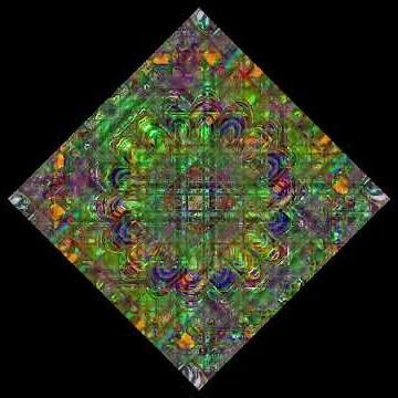 Green Yellow Fractal Hash Diamond 3 minute UHD animation