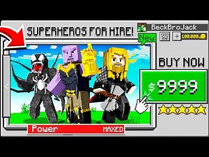 I *HIRED* SUPERHEROES to BEAT MINECRAFT! (THANOS, THOR, VENOM & MORE!)