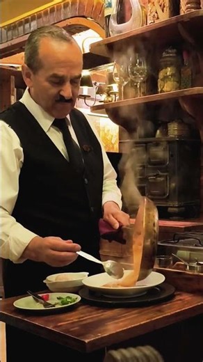 This is how you flambé a cherry dessert! 🔥 #cooking #plating #technique