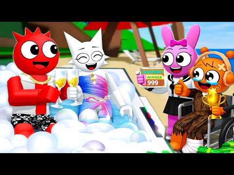 Red Becomes Rich While Oren Struggles! 💵 | Sprunki Roblox TV