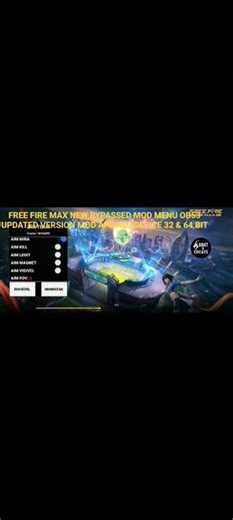 free fire max new bypassed mod menu OB53 new updated version 32 & 64 bit working mod apk #freefire..