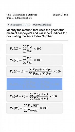Understanding Fishers Ideal Price Index Number 12th Math Stats