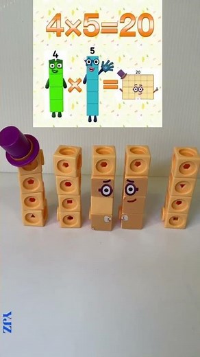 numberblocks 4 times table from MathLink Cubes 넘버블럭스 만들기 マスリンク ナンバーブロックス 數字方塊積木 學習數字九九乘法4的乘法#shorts