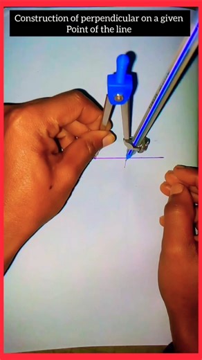 Construction of Perpendicular on a given point of the line #shorts #short #shortsfeed