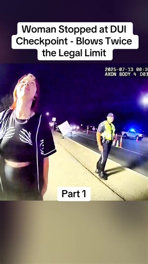 Woman Stopped at DUI Checkpoint - Blows Twice the Legal Limit #cops #police #trending #viral #fyp