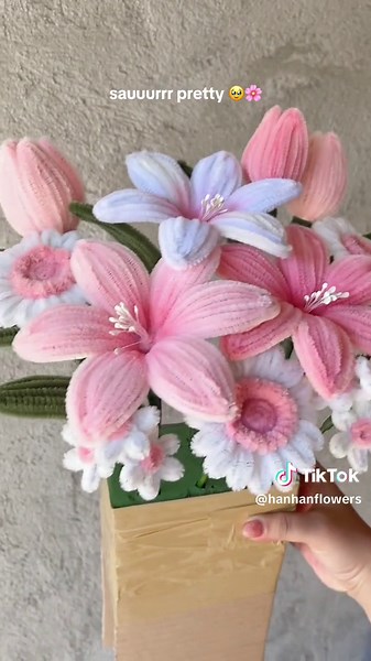 Pink Fuzzy Wire Bouquets: Unique Handmade Floral Gifts