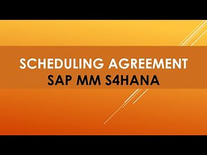 Scheduling agreement in sap mm s4 hana | Just in time in supply chain management sap mm | JIT SAP MM