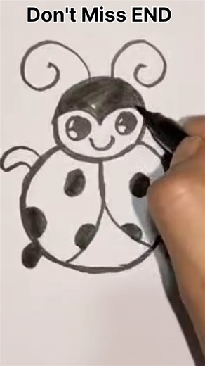 Easy Ladybug Drawing | Cute Ladybug Sketch Ideas | Insect Art #shorts #shortsfeed #art #viral