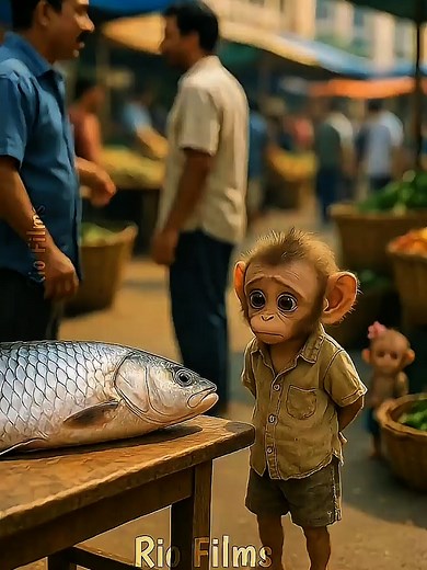 Heartwarming Story of Baby Monkey Rio and Fish