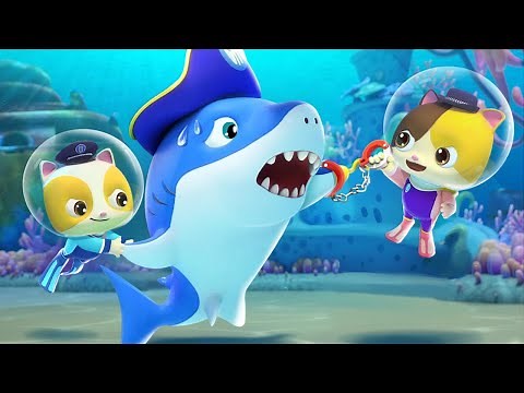 Go Go Catch the Shark | Meowmi Family | Kids Cartoon | BabyBus TV