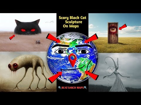 REAL SCARY CAT SCULPTURE ON GOOGLE EARTH! #earth #maps